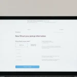 Laptop displaying a simple webpage form